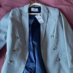 Men's Blue Checkered Blazer